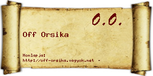 Off Orsika névjegykártya